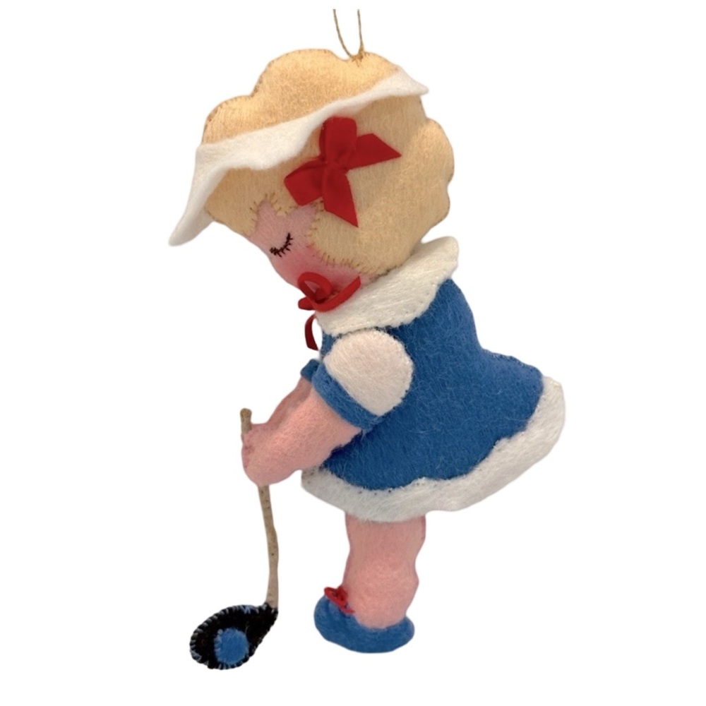 Vintage Bucilla Golf Girl Player Holiday‎ Christmas Ornament
